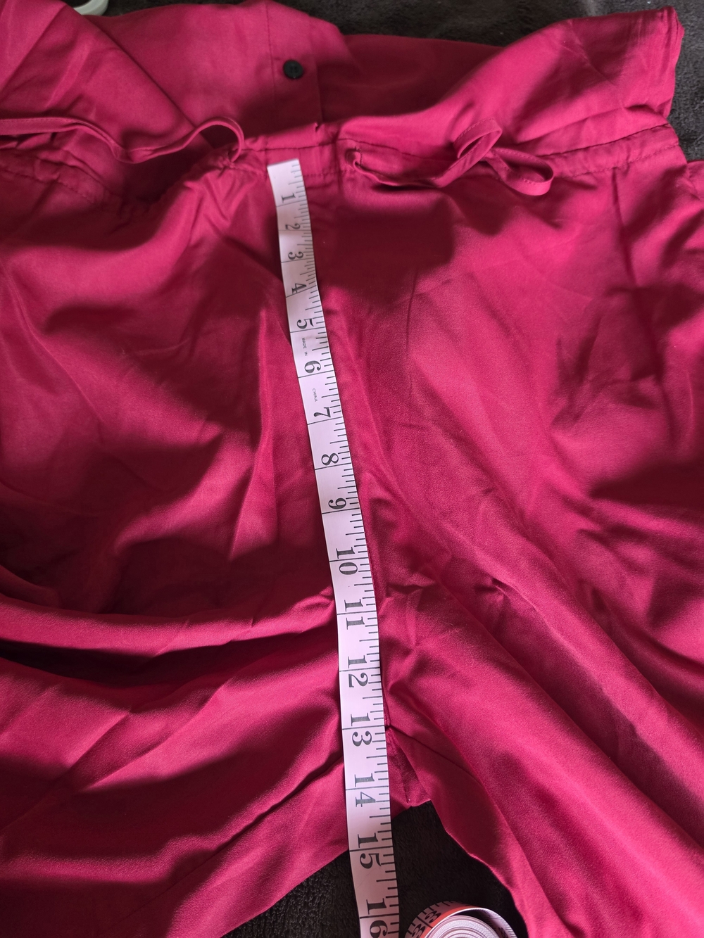 Ankle-Length Red Button-Front Jumpsuit - Picture 7 of 8